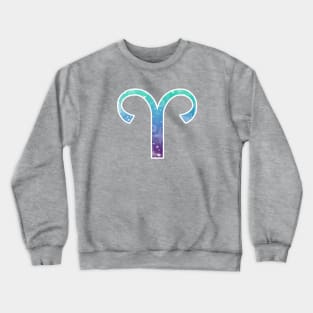 Aries Zodiac Symbol in Magical Mermaid Colors Crewneck Sweatshirt